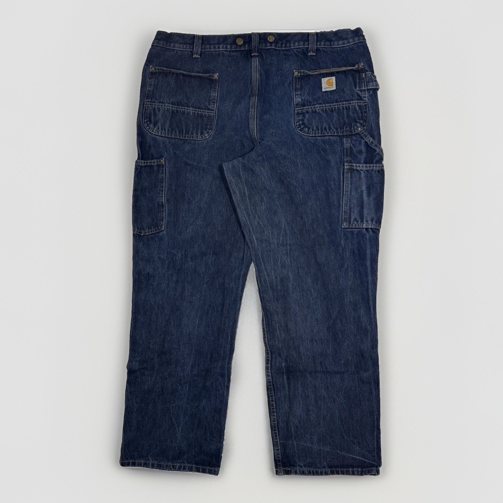 Carhartt Double Knee Jeans Stretch Mens 42x30 103890 Relaxed Fit Denim Dark Work - Picture 4 of 10
